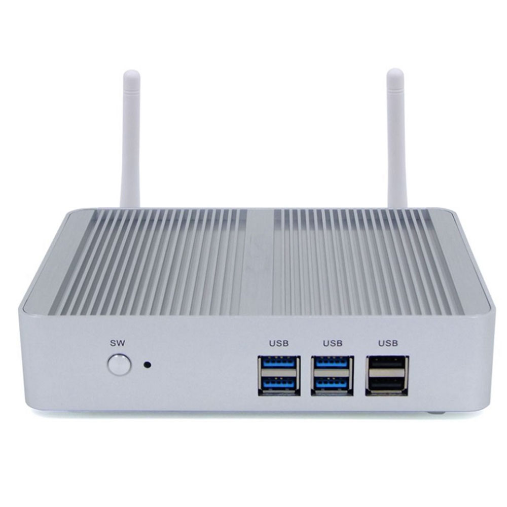Partaker B5 Fanless Linux Computer Mini PC N3150 with Dual Lan Dual HDMI Free WiFi