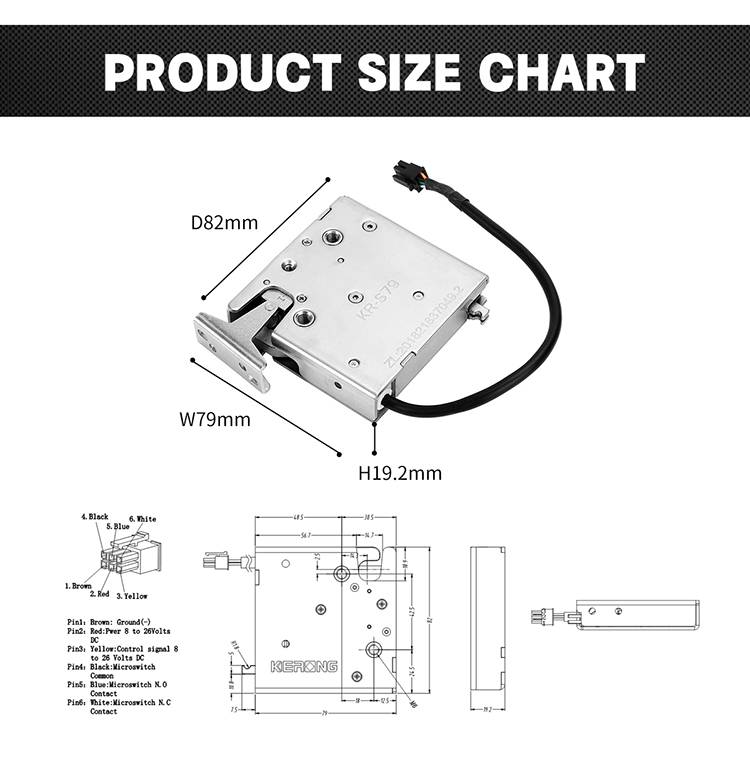 KERONG 12V 24V 304 Stainless steel Electronic Waterproof Motor Lock