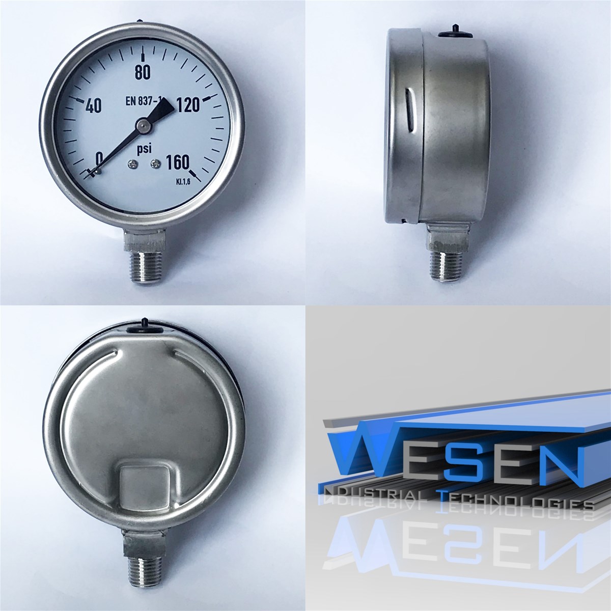 WESEN Technologies Pressure Gauge 80mm dial 160 psi manometer WESEN Technologies Pressure Gauge 80mm dial 160 psi manometer