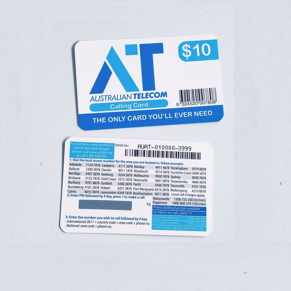 Custom paper prepaid phone card paper scratch off card