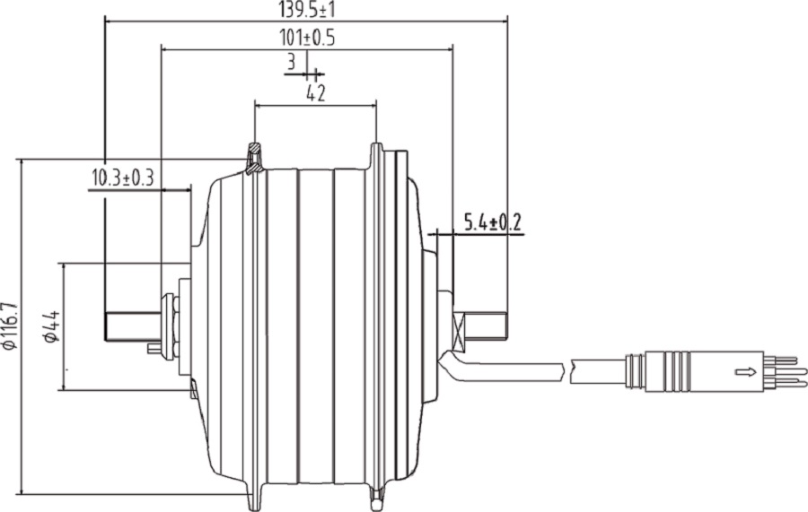 DGW23NDFront Drive Motor 300w hub motor