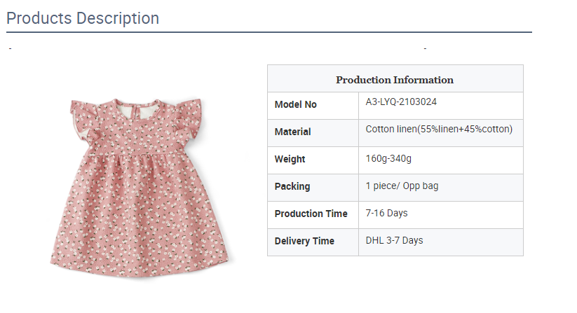 Summer Pink Flower Cute Girl Dress Kids Fly Sleeve Flower Print Princess skirt