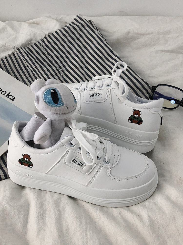 Ins Harajuku casual and versatile Japanese small white shoes female 2021 autumn big toe shoes student cute style sports