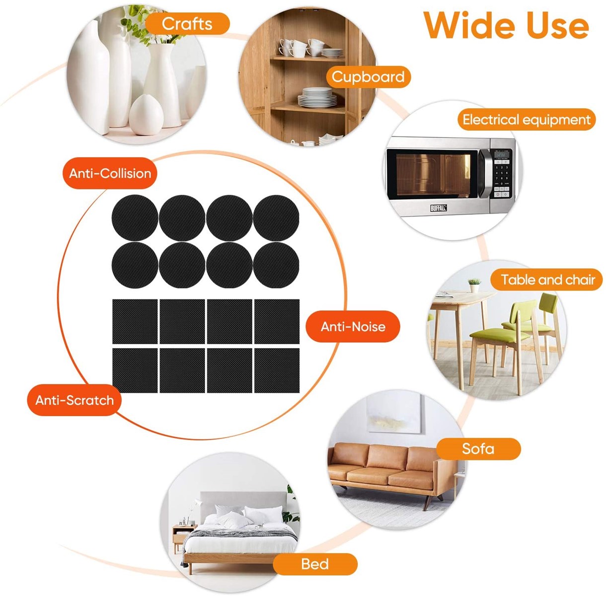 Self Adhesive Felt Furniture Pads for Hardwood Floor Protection