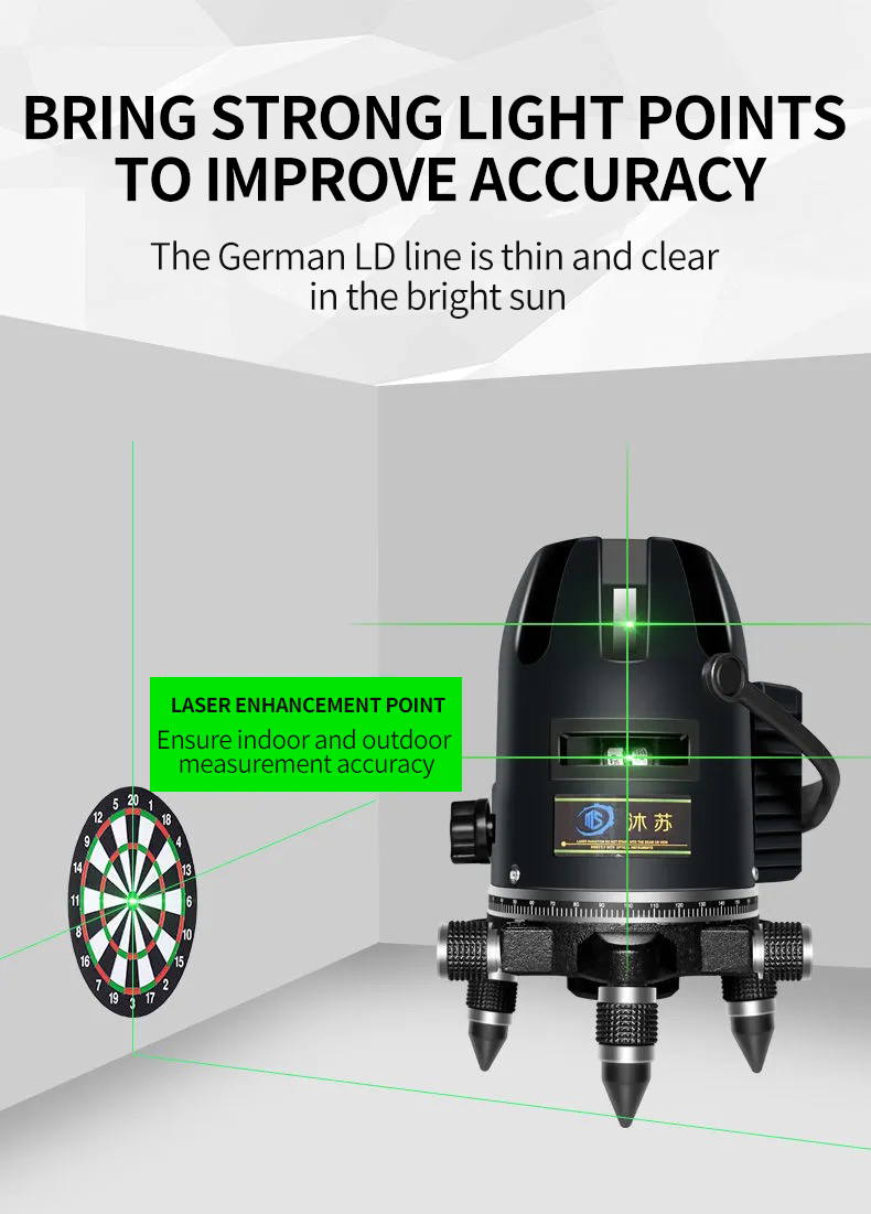 235 Line High Precision Self Leveling 3 Degrees Green Laser Level with Triangle Base5lines Have