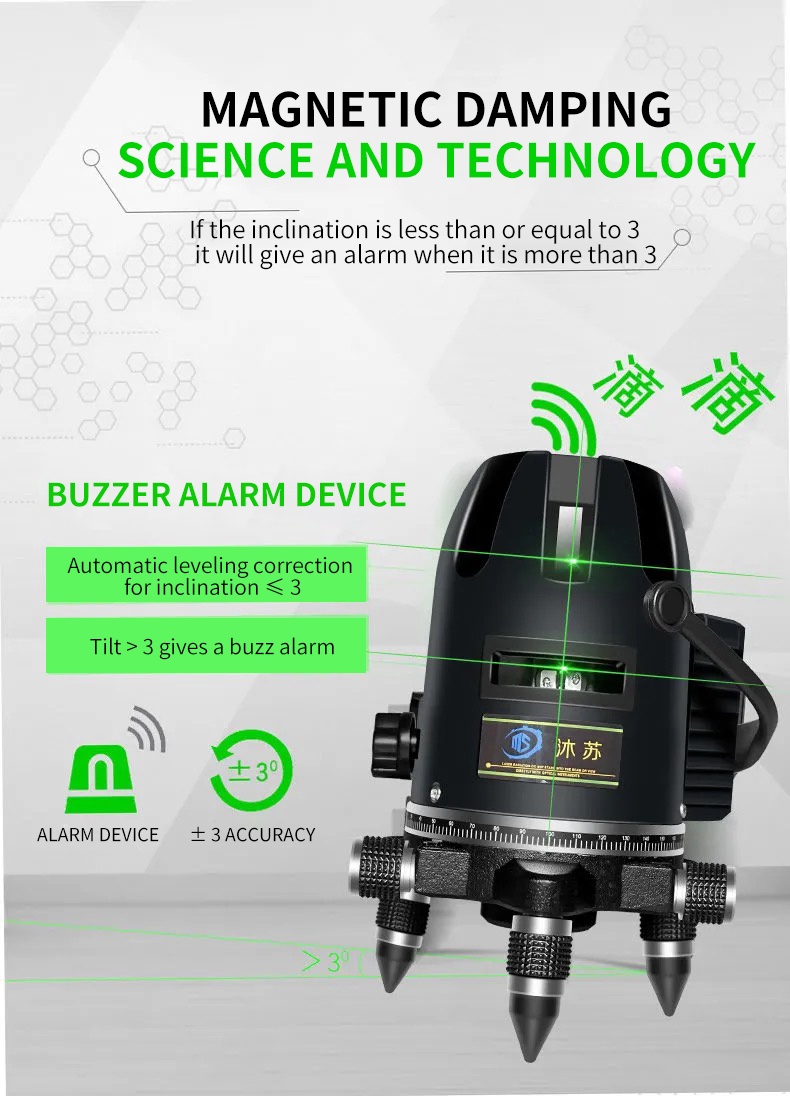 235 Line High Precision Self Leveling 3 Degrees Green Laser Level with Triangle Base5lines Have