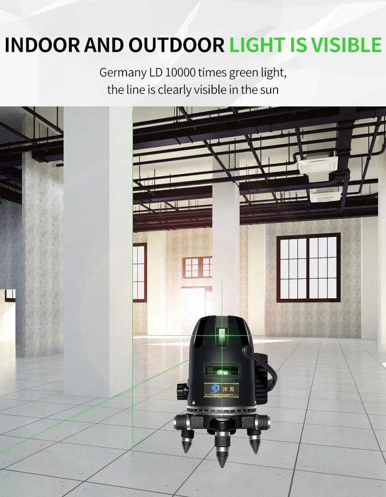 235 Line High Precision Self Leveling 3 Degrees Green Laser Level with Triangle Base5lines Have