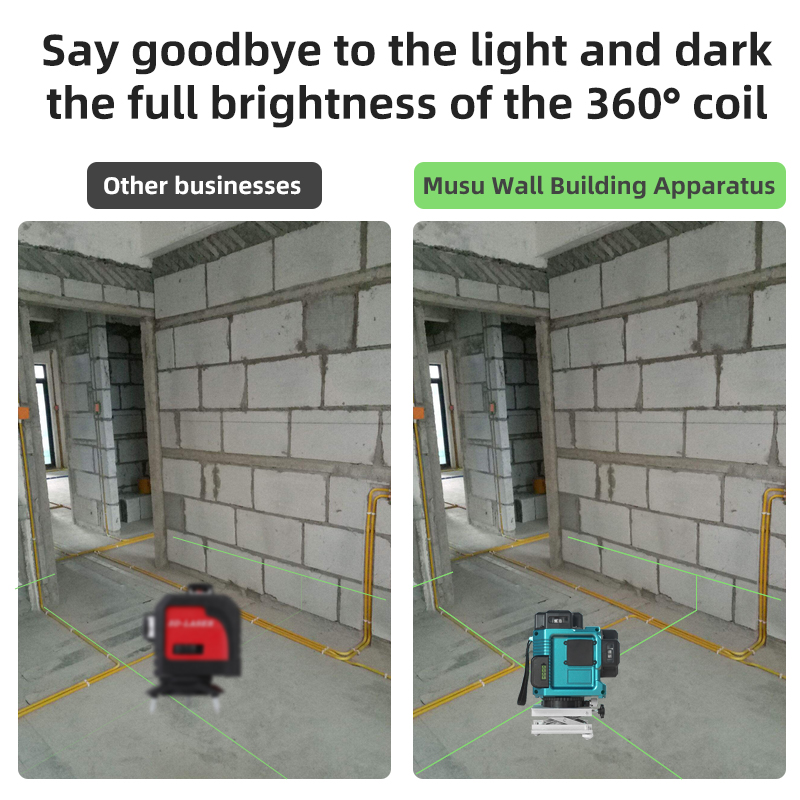 MUSU 360 Self Leveling Green Laser Level 3D Engineering Grade Super Brightness 812 Lines with Stron MUSU 360 Self Leveling Green Laser Level 3D Engineering Grade Super Brightness 812 Lines with Stron