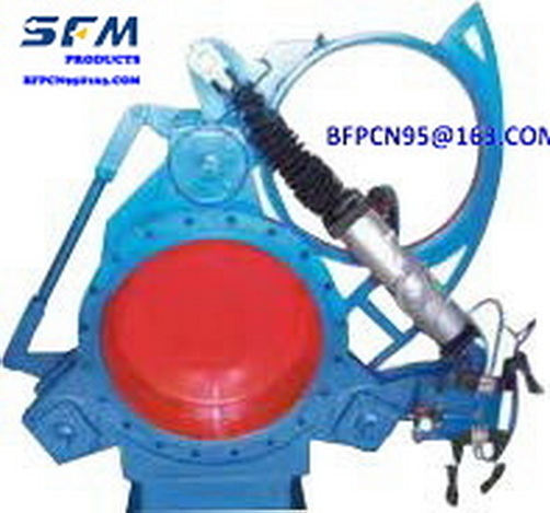 Swing type goggle valve for blast furnace