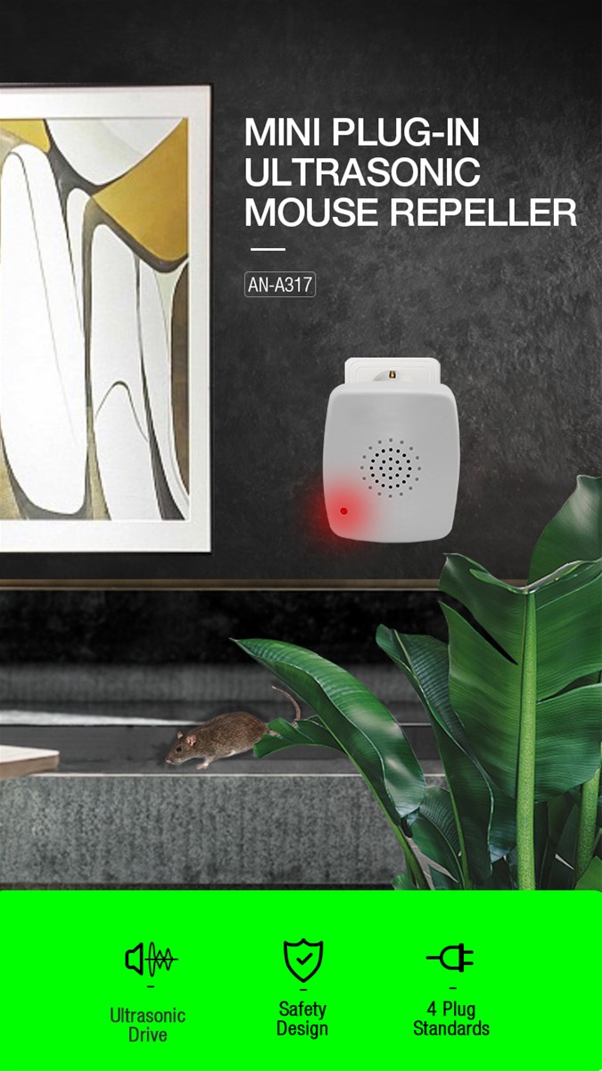 High Effective Indoor Ultrasonic and Electronic Mouse Repeller