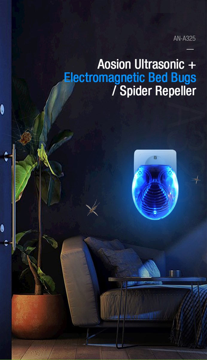 High Effective Indoor Ultrasonic Waves and Electromagnetic Spider Control Repeller