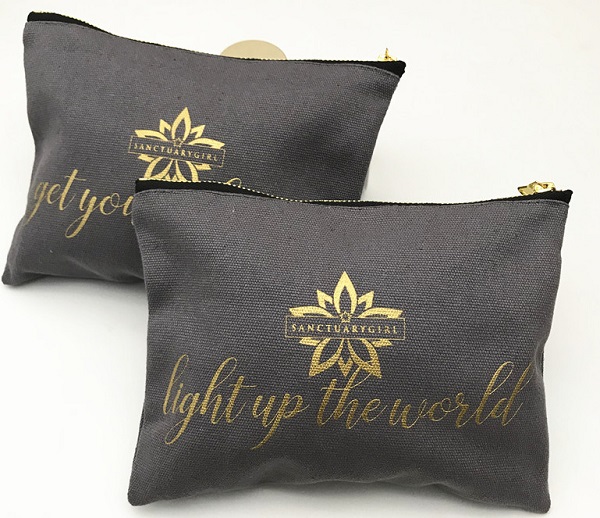 Velvet Cosmetic Bag Logo Print Zip Bag Promotional Velvet Zip Bag