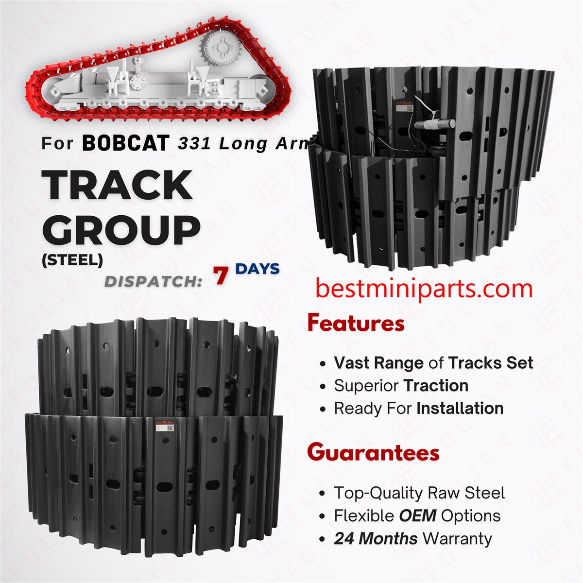 331 X331 Undercarriage Parts Rubber Track Idler Bottom Roller Sprocket Top Carrier Roller for Bobcat Mini Excavator