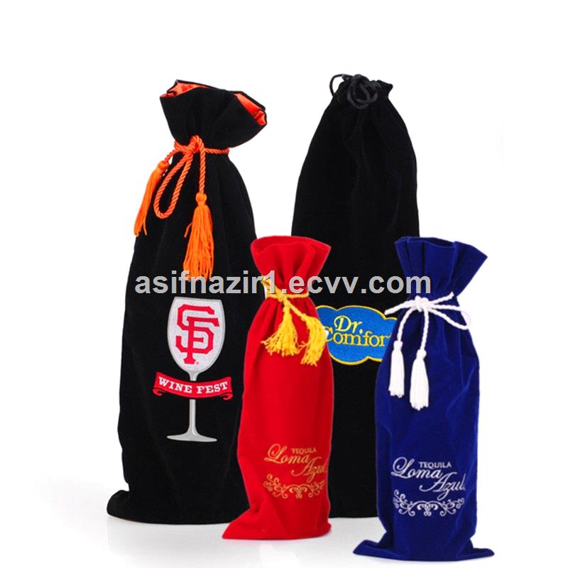 Wine Packing Bag Velvet Bottle Bag Embroidery Bottle Packing Bag