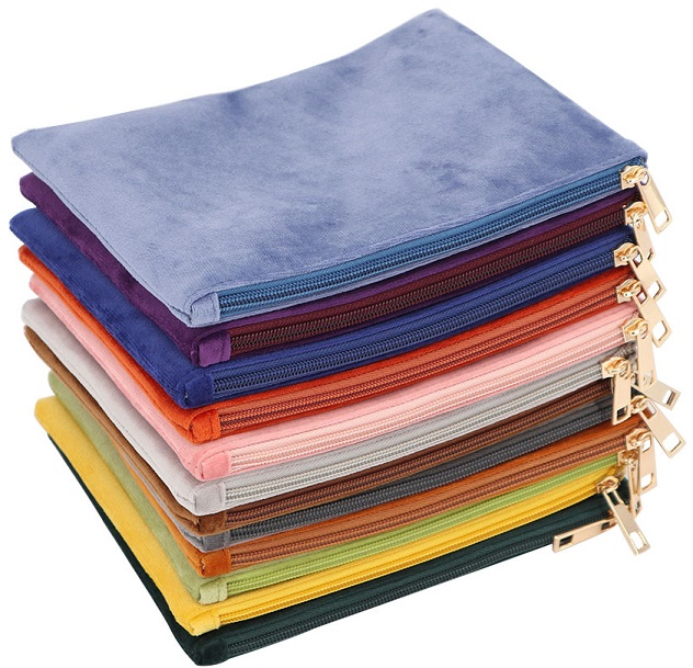 Velvet Zipper Bag Velvet Zip Bag Velvet Cosmetic Bag Makeup Zip Bag