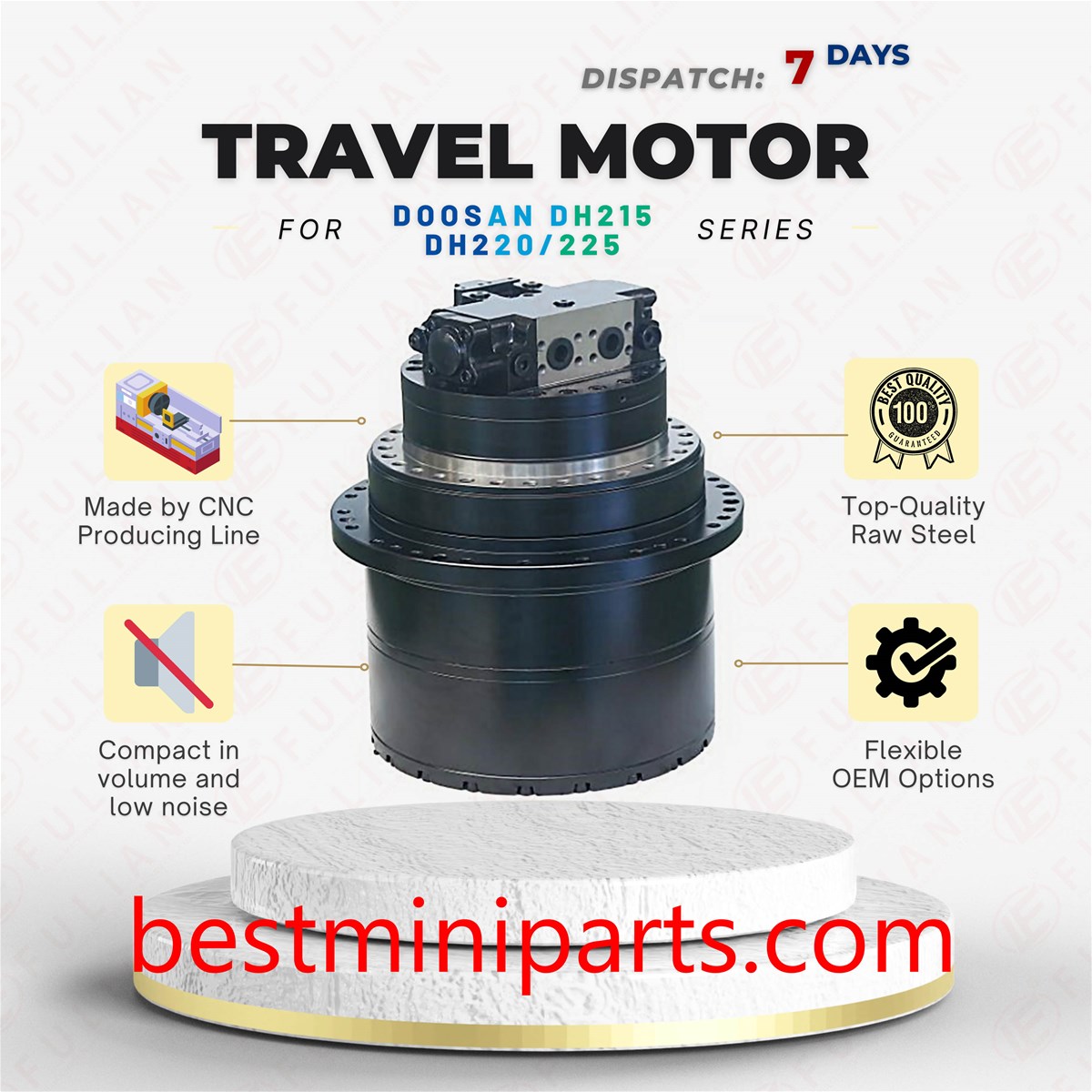 Excavator undercarriage parts final drive assy DH215 DH220 DH225 sprocket drive travel motor for Doosan Hyundai