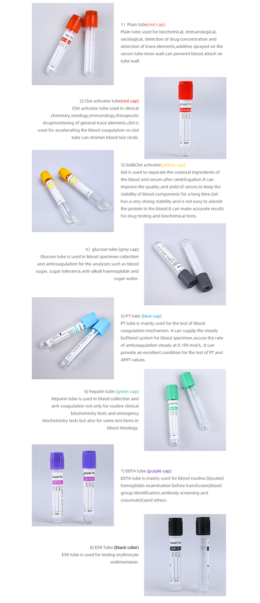 EDTA tube Glass Blood Collection Tube for Medical Test