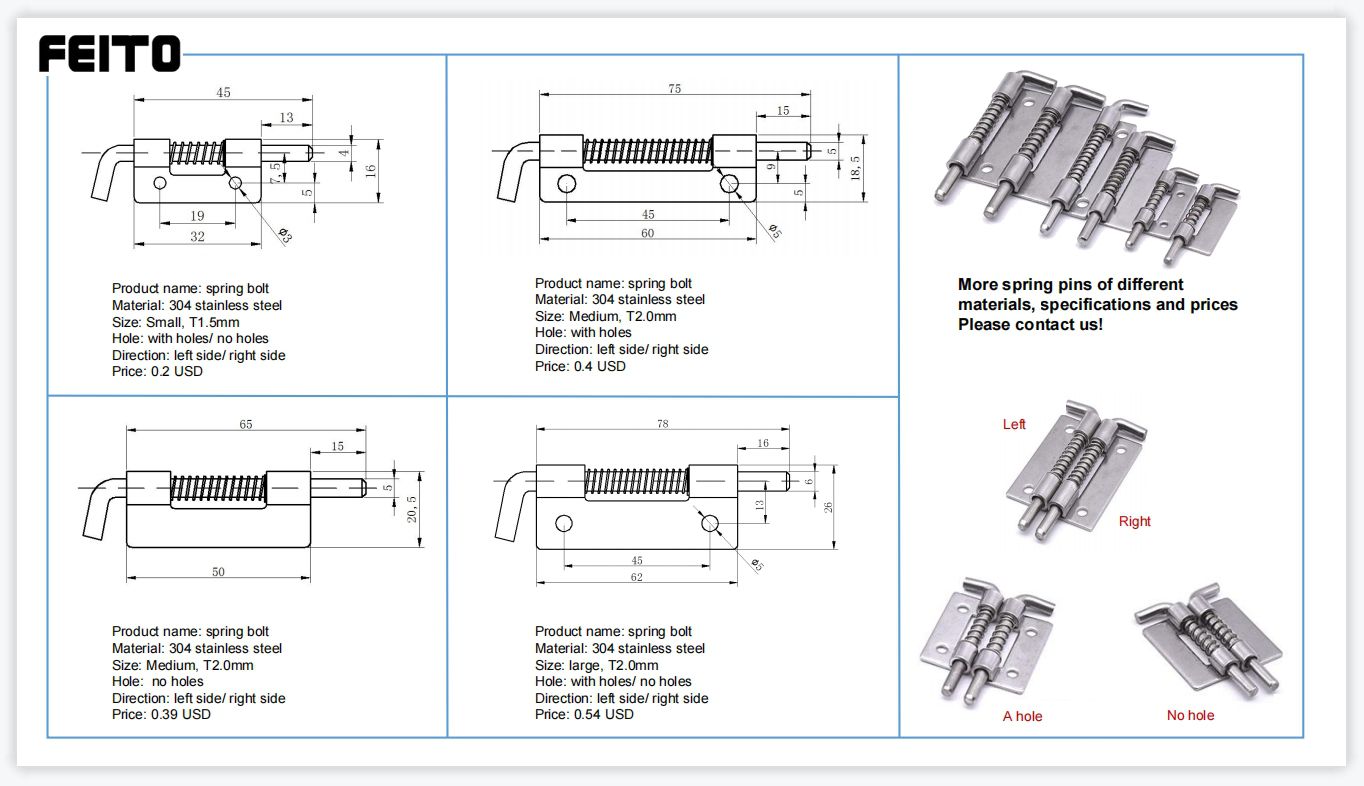 5040 T30304201 Stainless Steel Invisible Hinges for Wooden Door Stamping Parts Sheet Metal