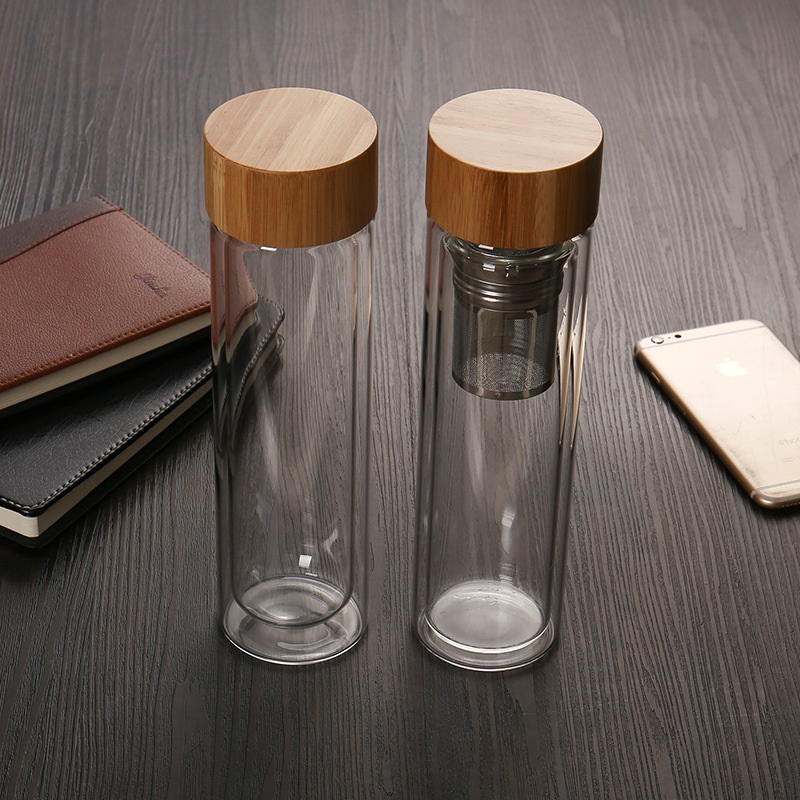 Hydrogen Alkaline Water Bottle with Tea Tumbler Infuser Double Wall Tea Bottle