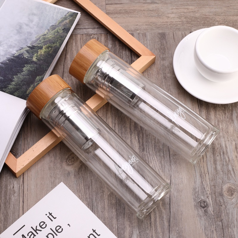Hydrogen Alkaline Water Bottle with Tea Tumbler Infuser Double Wall Tea Bottle
