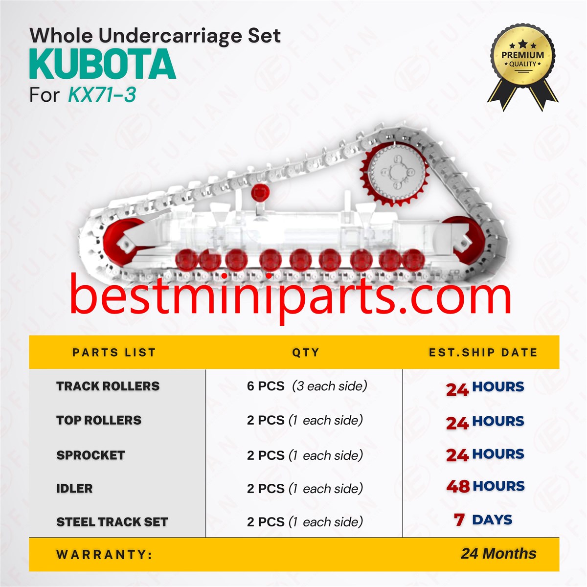 KX71 KX713 Undercarriage Replacement Parts Track Bottom Roller FOR Kubota Mini Excavator