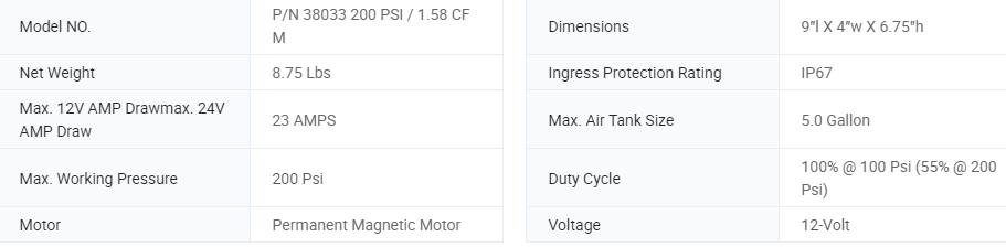 Viair 380C TrulyRated Continuous Duty Truck Mount Air Compressor Low Power for Tire Inflation