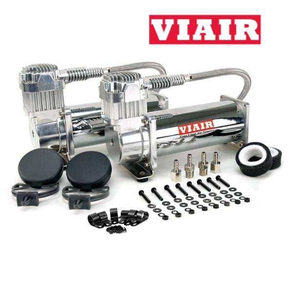 Viair 444C Stealth Black Fast Filling Dual Pack 12 Volt Air Compressor Kit 200PSI Air Ride