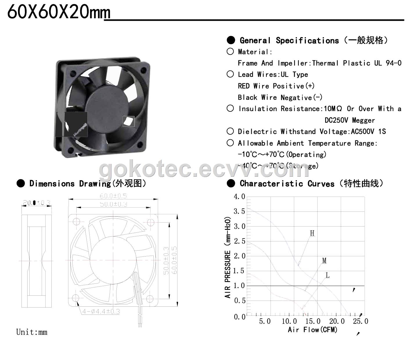 606020 MM DC 5V 12V 24V brushless square frame ball bearing cooling fan