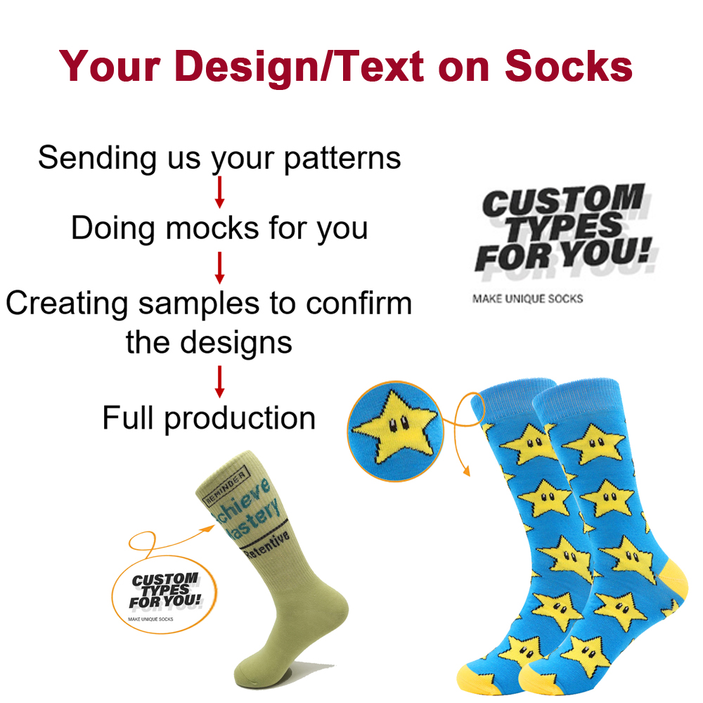 Low MOQ cotton men custom socks with logo