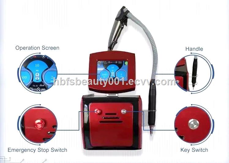 portable peak Picosecond laser 755nm 1064nm 532nm 1320nm laser tattoo remover