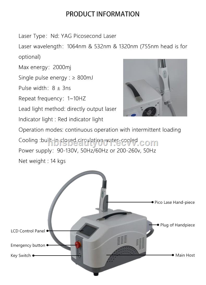 2022 new model best quality ND YAG laser Q switch YAG machine picosecond laser tattoo removal device