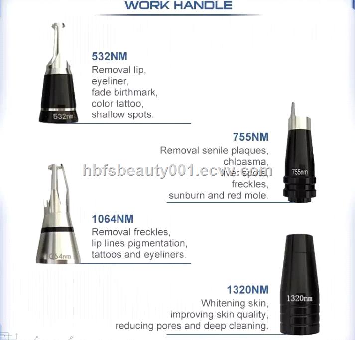 portable peak Picosecond laser 755nm 1064nm 532nm 1320nm laser tattoo remover