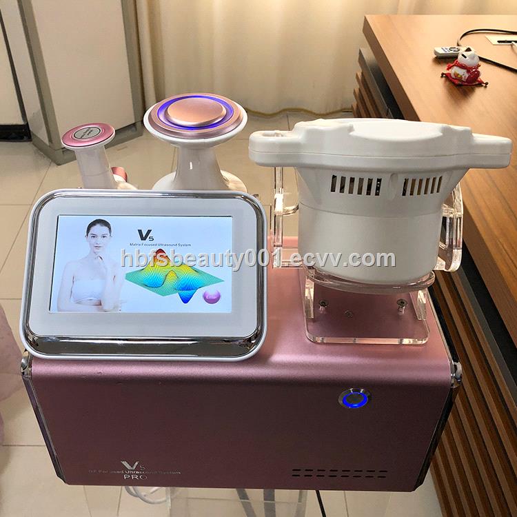 Pink V5 Pro Slimming Machine Ultrashape Vacuum RF Cavitation System For Fat Burning