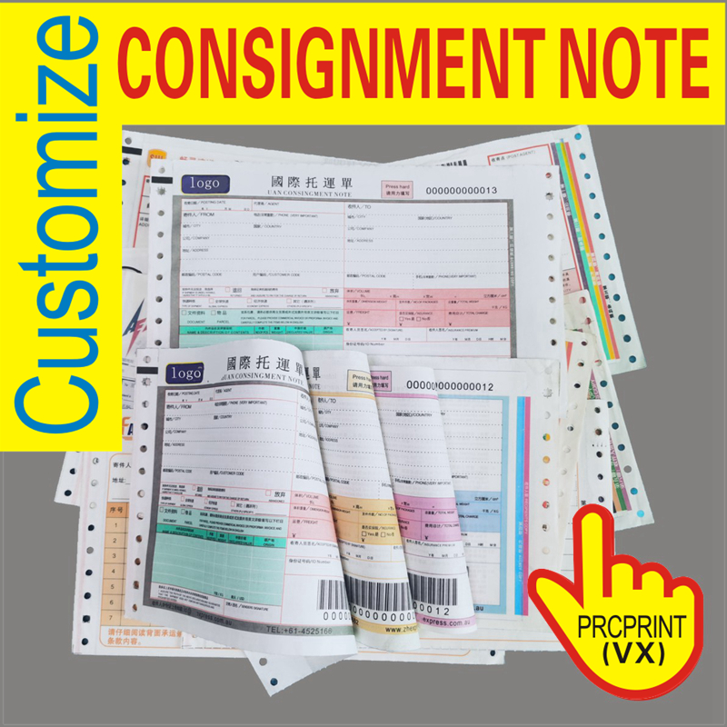 Receipt book invoice or waybill printing service with barcode and serial number for courier