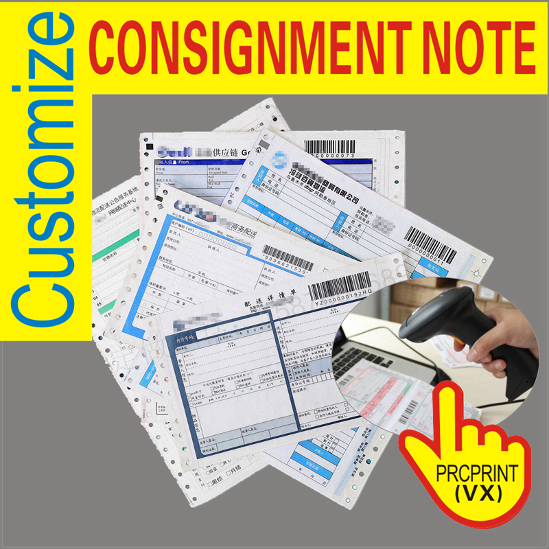 Receipt book invoice or waybill printing service with barcode and serial number for courier