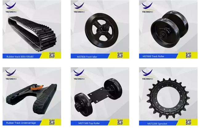 Custom New Design Tile Press Equipment Parts Rubber Track Undercarriage for Crawler Excavator Drillingrig Crusher