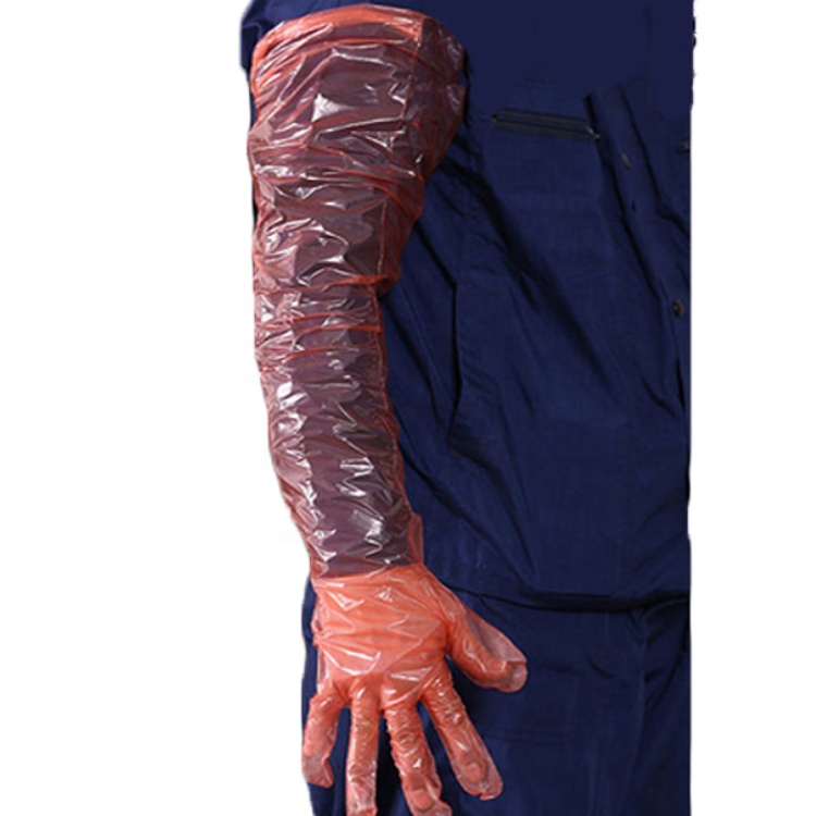 PE Arm Disposable HDPE Gloves Food Grade Plastic Veterinary PE Gloves plastic pe veterinary catheter sheath cover