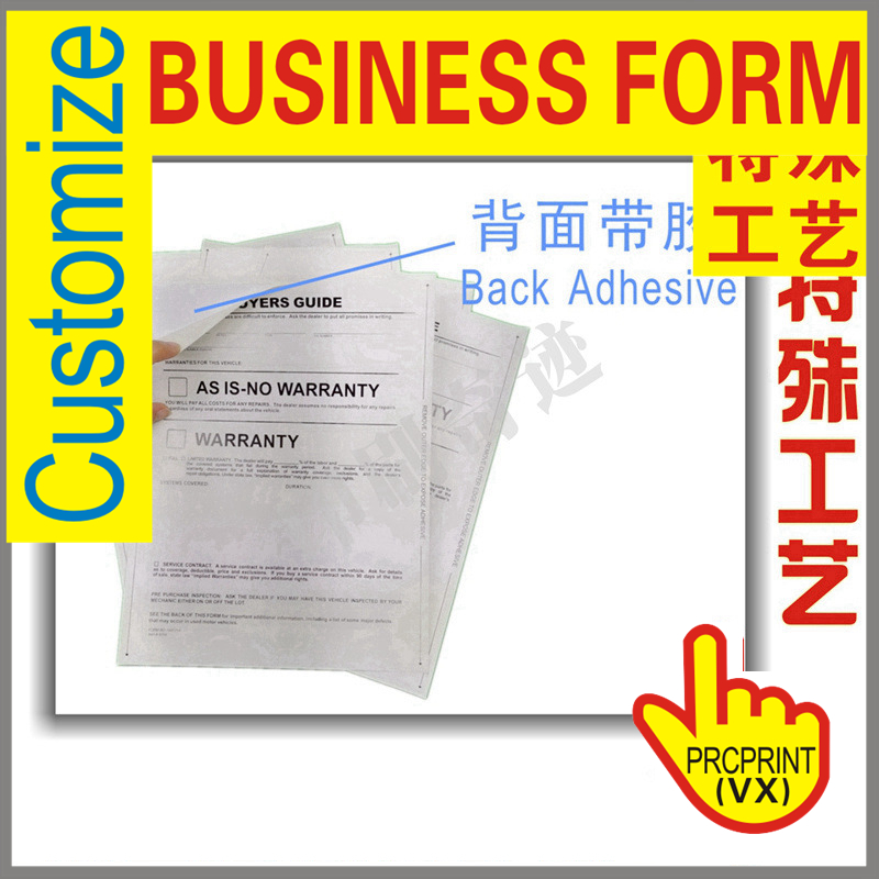 Factory direct carbonless business form atm deposit envelops carbon less computer forms