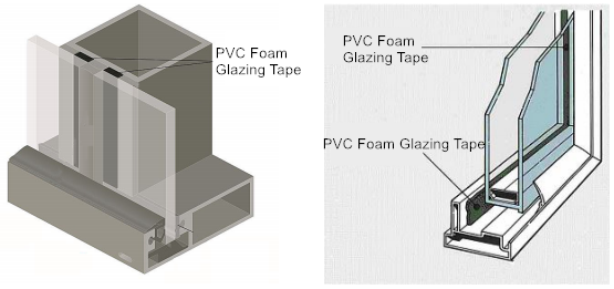 Double Sided Closed Cell PVC Foam Tape Security Glazing Tape for Curtain Wall for Building Construction