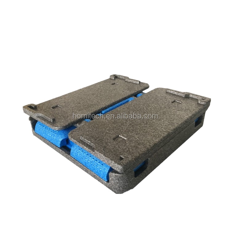 Bio Degradable Black EPP Flip Container Expanded Polypropylene Foam Cooler Insulation Box For Cold Chain Transportation
