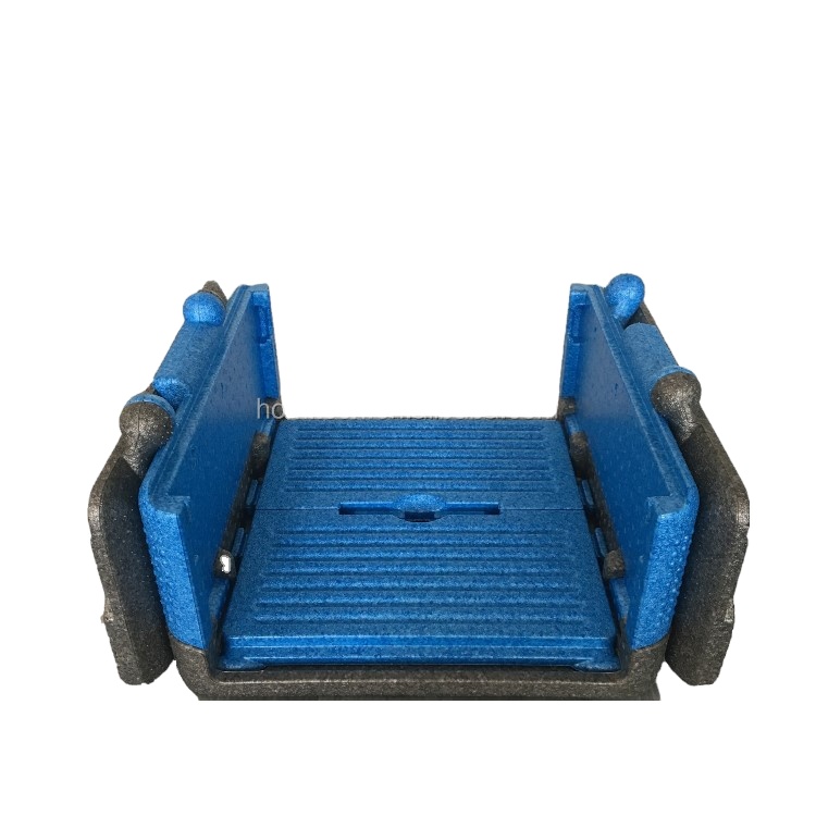 Bio Degradable Black EPP Flip Container Expanded Polypropylene Foam Cooler Insulation Box For Cold Chain Transportation