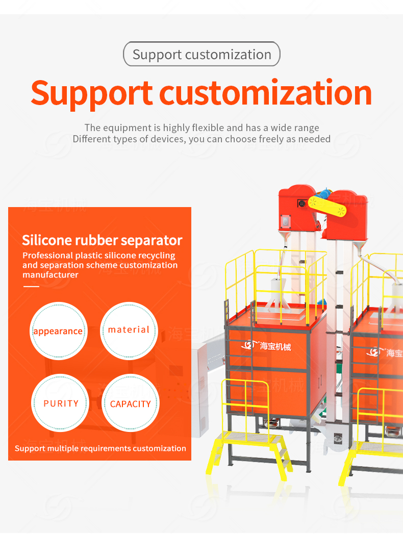 HAIBAI Rubber Silicon Separator recycling machine