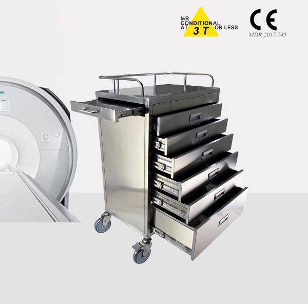 MRI 6 Drawer Emergency Cart for MR Room Use for 15T Amd 30T MR Equipment