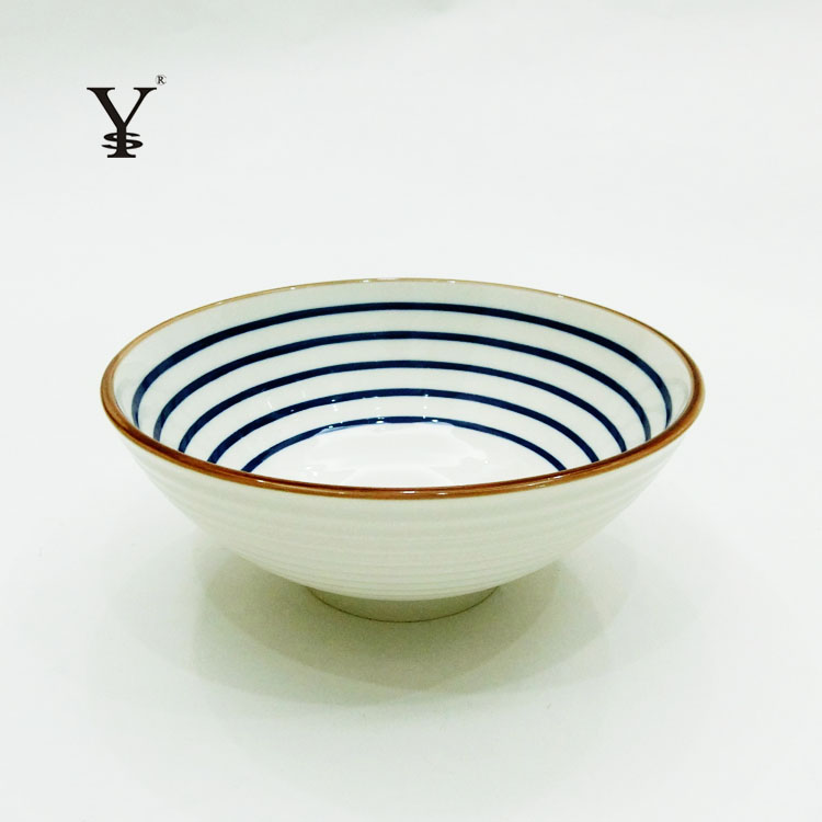 Porcelain Big Bowl Ramen 8 inch Colouredglaze and Underglaze Strawberry Lemon