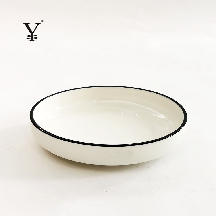 Porcelain Deep Plate Rice Soup Plate 8 inch Underglaze Strawberry Lemon Orange