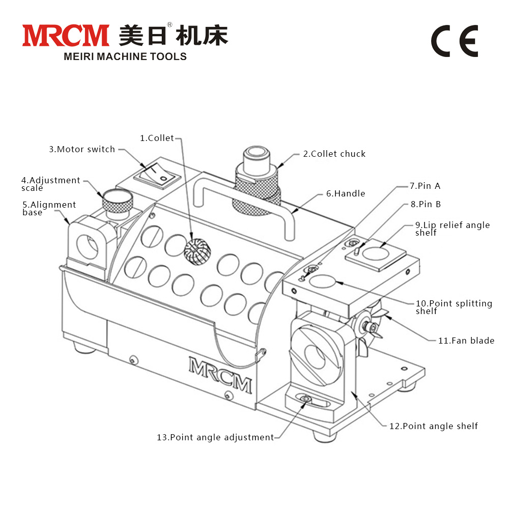 MR13D Drill Bit Sharpener grinding range from 313mm MR13D Drill Bit Sharpener grinding range from 313mm