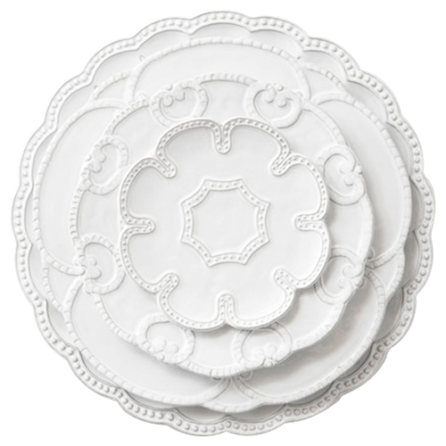 Elegant Embossed Porcelain Lace Designed Ceramic plates for wedding
