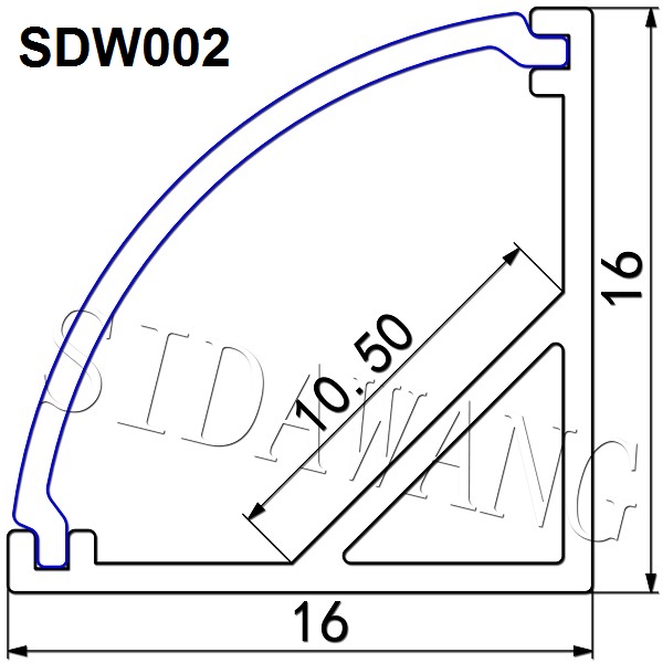 Angled LED aluminum profile Housing 16x16mm 10mm 45 degree Corner extrusion U V channel for 2835 5050 strip