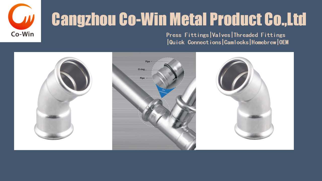 304316 Stainless Steel Press Fitting 45 Degree Elbow