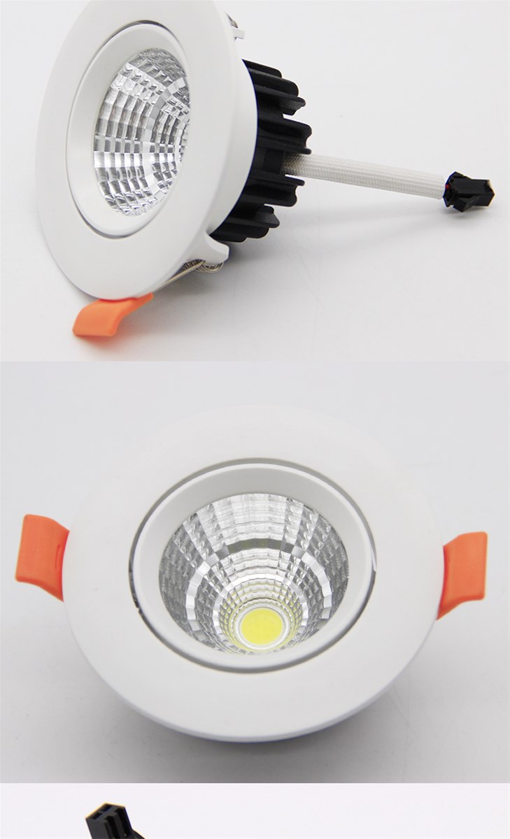 High quality PC and aluminum downlight ceiling recessed adjustable 5W cob round LED spot down light